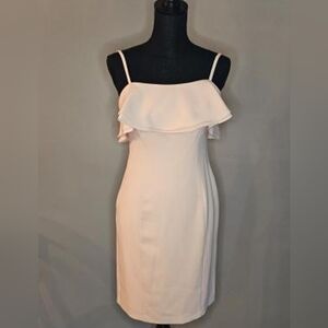 Elegant Cream Spaghetti Strap Dress